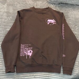 River Island Brown Crewneck with Pink Graphic design